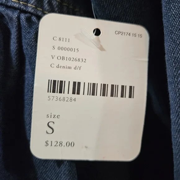 Free People Dylan Babydoll Shacket LS High Low Hem Front Pearl Snaps Blue Sm NWT - Picture 4 of 14